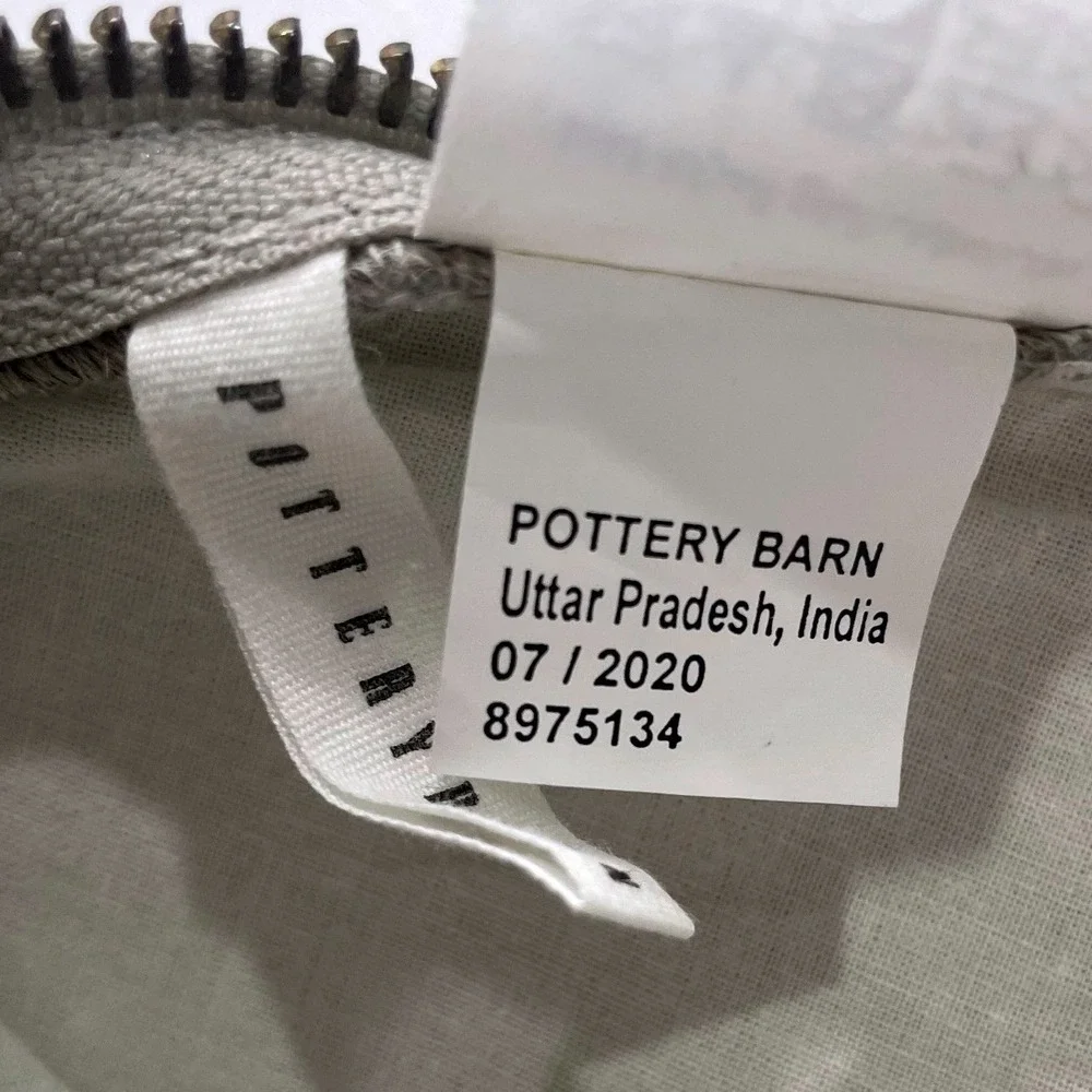Pottery Barn Cowhide Pillow Cover Grey Brown Bovine Fur Hide Retail $139 20x20